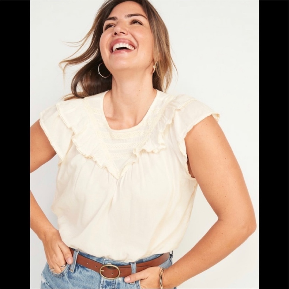Old Navy Ruffled Lace Trimmed Blouse - 2X